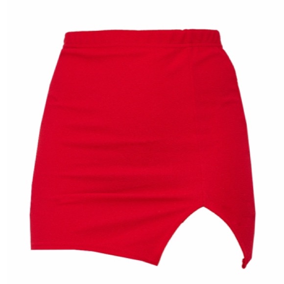 Red Split Front Mini Skirt - Picture 5 of 5